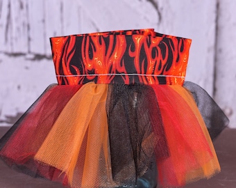 Fire Dog Skirt, Small Dog Tutu, Large Dog Tutu Dress, Flames Dog Costume, Dog Accessories, Photo Props, Pet Gift, Birthday Gifts For Sister