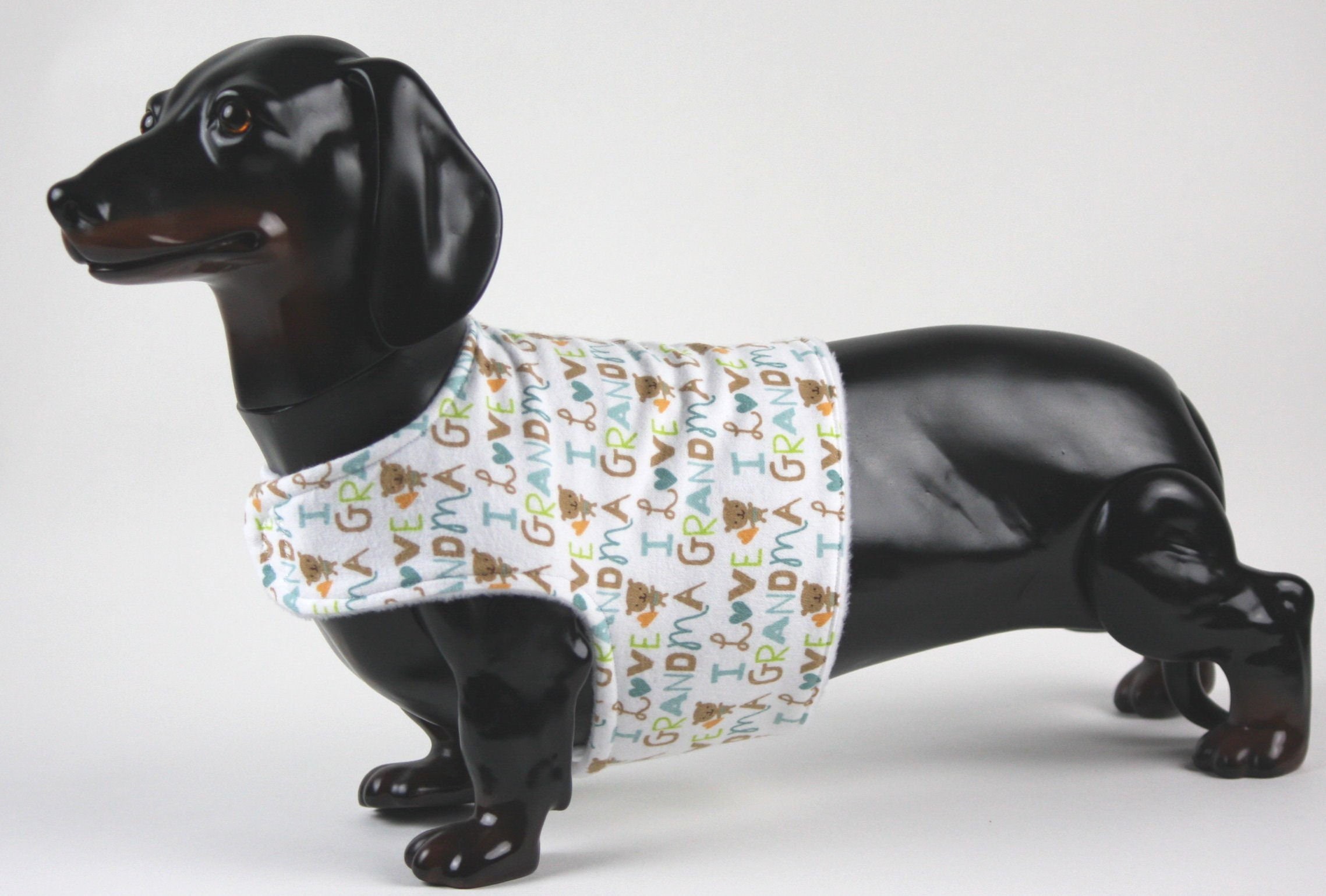 Flannel Dog Jacket I Love Grandma Small 