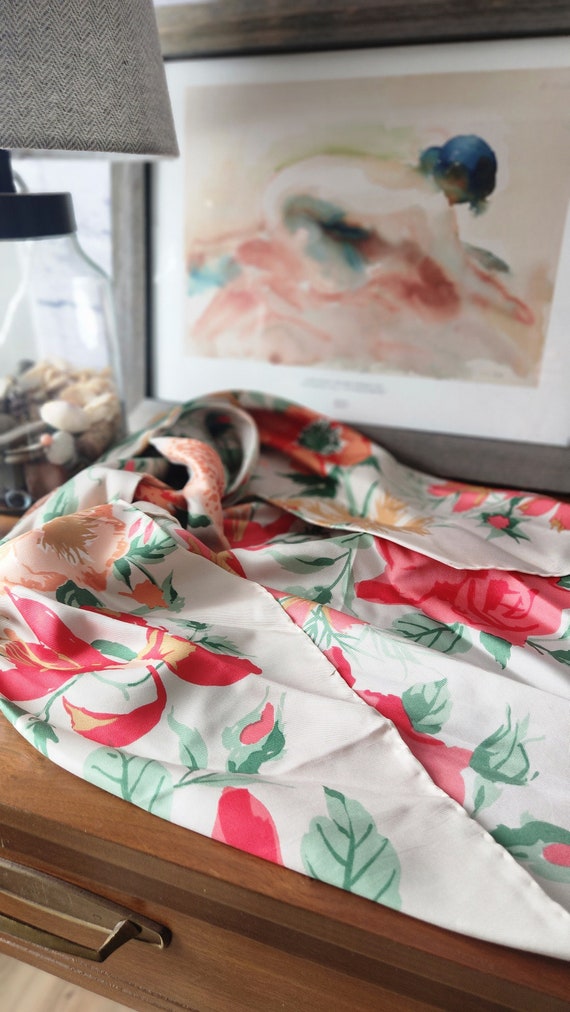 Beautiful Floral Silk Scarf