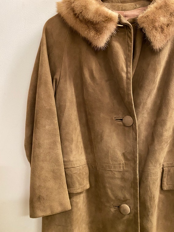 Vintage Suede + Fur Coat