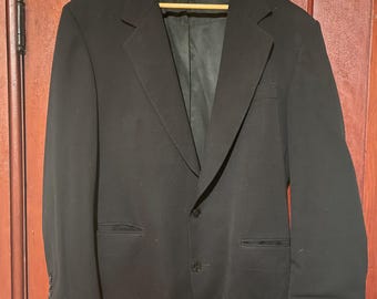 Black mens suit coat from the 1980’s By Franco Tassi.