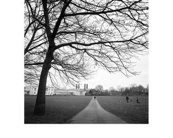 Greenwich Park, London, signierter Kunstdruck / Schwarz-Weiß-Fotografie / London-Foto