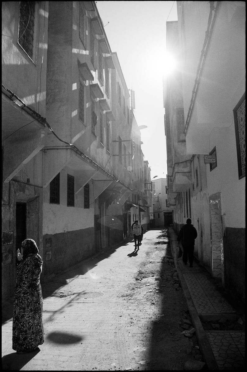 Light, The Medina, Fes, Morocco Black and White Fine Art Print / Moroccan Architecture / Fes Photo image 1