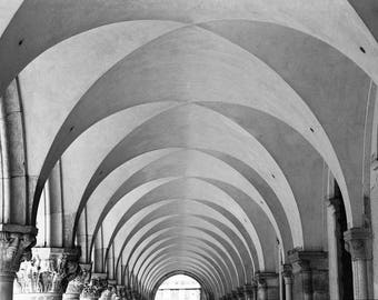 Basilique Saint-Marc, Venise, Italie Impression d'art noir et blanc / Photographie d'architecture / Photo géométrique