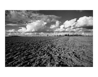Skyscape, Suffolk Signierter Kunstdruck / Schwarz-Weiß-Fotografie / Landschaftsfoto
