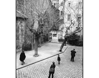 Nero su bianco, Barcellona, Spagna, stampa d'arte firmata / fotografia in bianco e nero / foto di strada