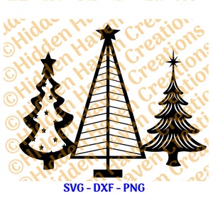 Kerstbomen, SVG, PNG, DXF, vrolijk kerstfeest, woondecoratie, silhouetstudio, Cricut, cameo, gesneden bestand, clipart, vector, kerstboom