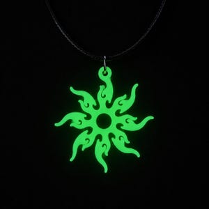 Glow in the Dark Forsaken Roblox Necklace, Detailed Flame Spawn Pendant, Gamer Gift