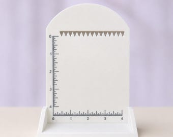 Earring Display Stand with Ruler, 3D Printed Reversible Jewelry Photo Prop