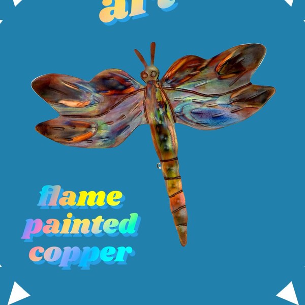 dragonfly brooch, dragonfly pin, dragonfly jewelry, whimsical jewelry, wearable art, flame painted, nature inspired jewelry, gifts for mom