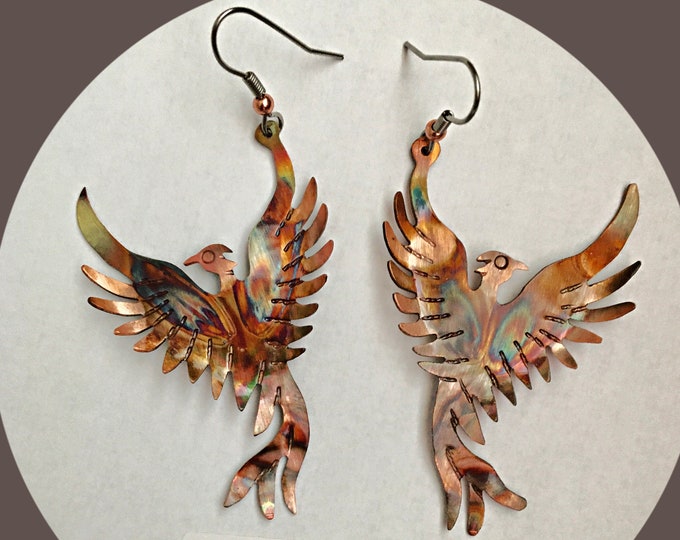 Phoenix Earrings, Phoenix Rising, Phoenix Bird, Phoenix Jewelry