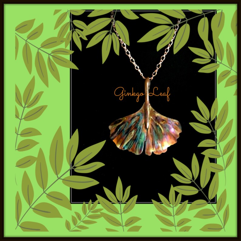 matching set necklace earring set copper jewelry set jewelry gift set ginkgo leaf pendant statement jewelry set ginkgo leaf earrings