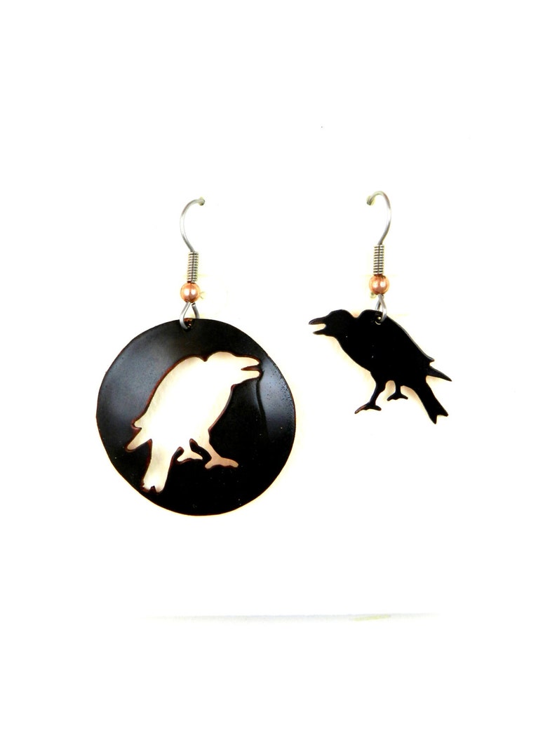 Crow Earrings Raven Earrings Crow Jewelry Raven Jewelry Etsy