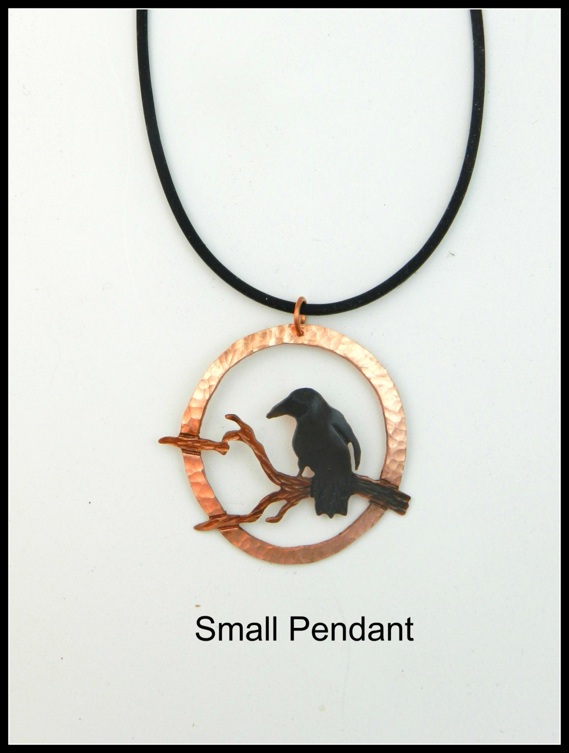 Crow necklace crow pendant raven jewelry crow art copper Etsy