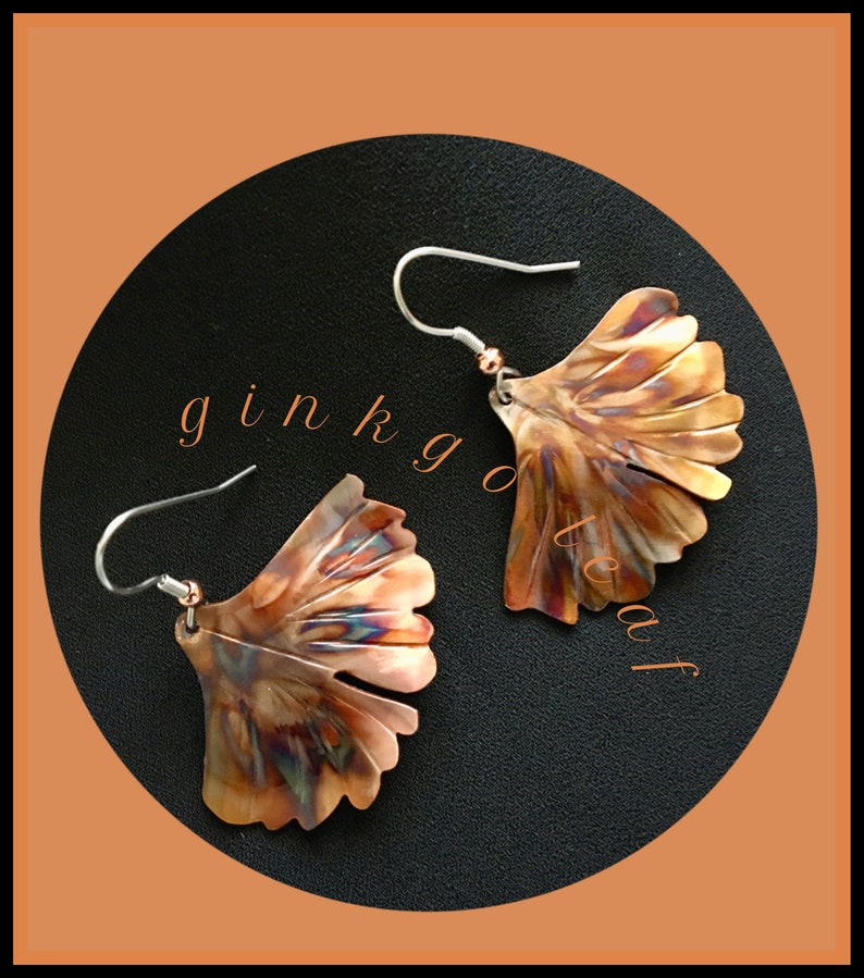matching set necklace earring set copper jewelry set jewelry gift set ginkgo leaf pendant statement jewelry set ginkgo leaf earrings