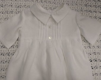 Celtic Embroidered Christening Gown in Irish Linen: The Donegal