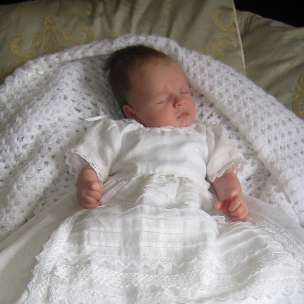 Christening Gown in Irish Linen and Lace: The Waterford