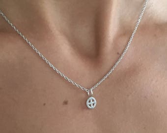 Earth Sign Necklace Silver Planet Symbol Pendant . Astrological Glyph . Earth Day . Gift for Mom . Minimalist Capricorn Taurus Virgo Zodiac