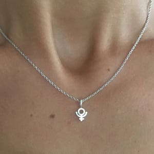 Pluto Symbol Necklace Silver Planet Sign Pendant / Astrological Glyph Gift for Scorpio / Planetary Charm / Sailor Moon / Zodiac Horoscope