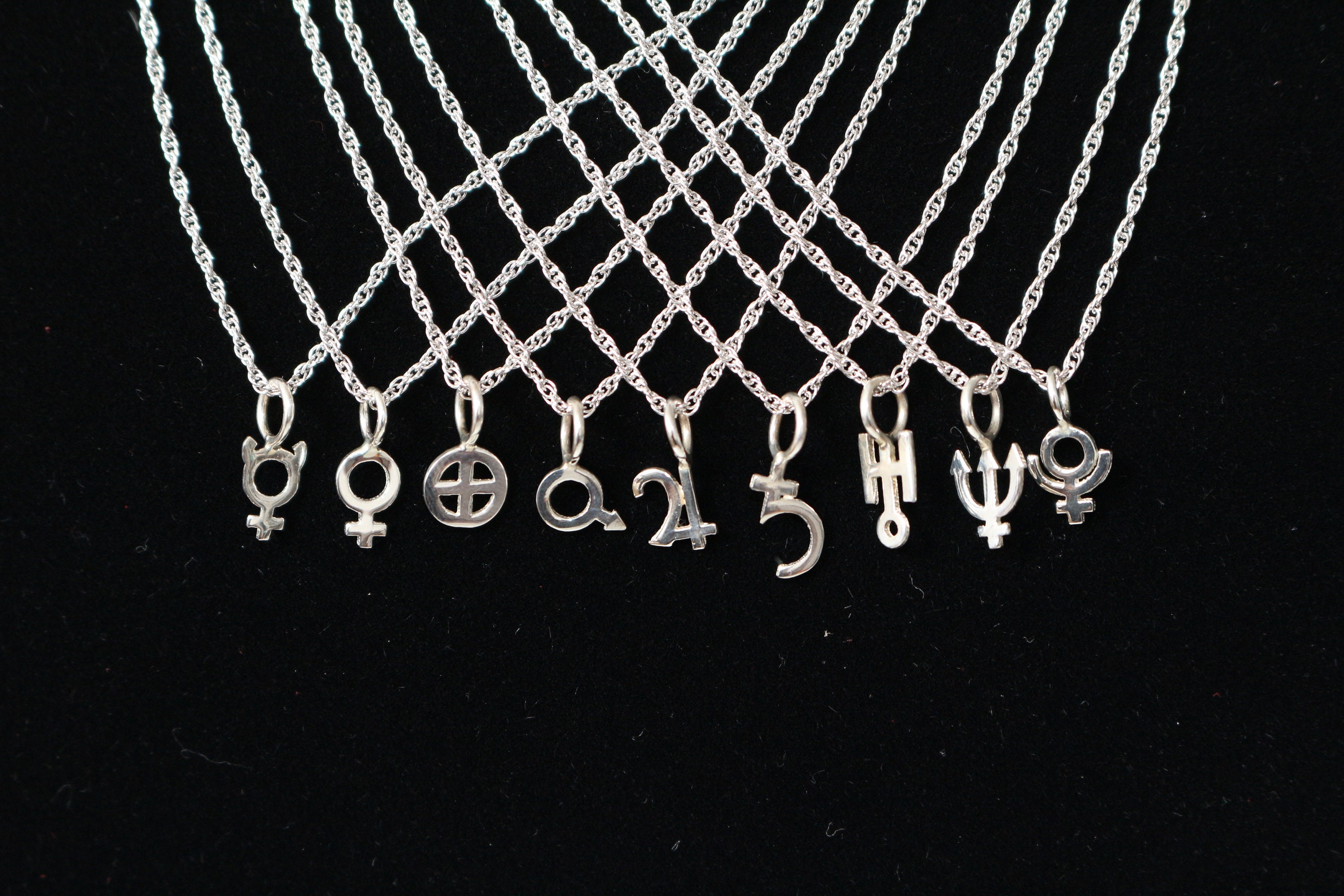 925 Sterling Silver Heptagram Alchemy Necklace Runes Amulet