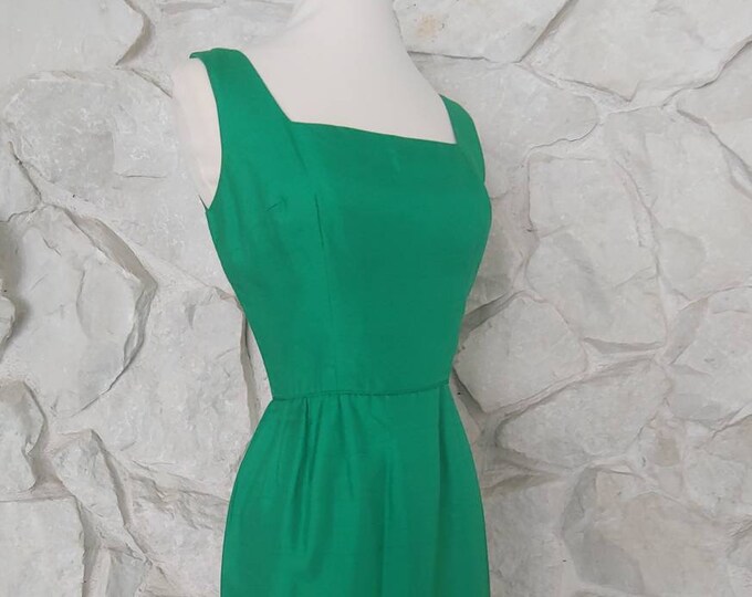 Vintage 1950s Emerald Green Silk Wiggle Dress Small - Etsy