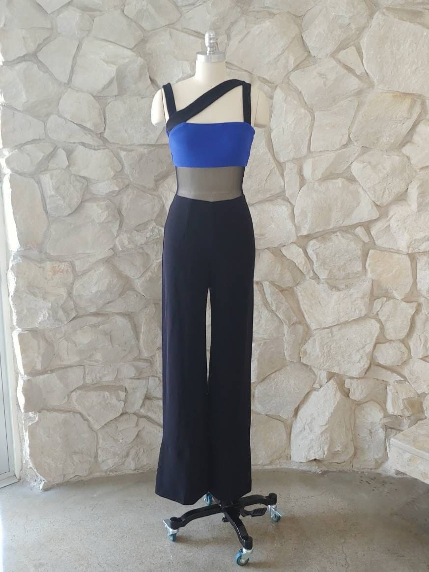 1990s Vintage Cache Color Blocked Jumpsuit With Illusion Waist - Etsy