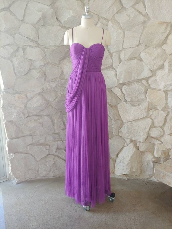 fitted lace wedding dress Blumarine - Purple Silk Dress With Necklace main image 0