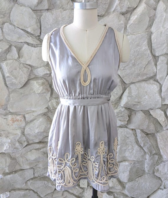 blue brunch dress Casual Mineral Wash Mini in Length:38 Inseam Dotted tulle it flows into a The Quintilla | White