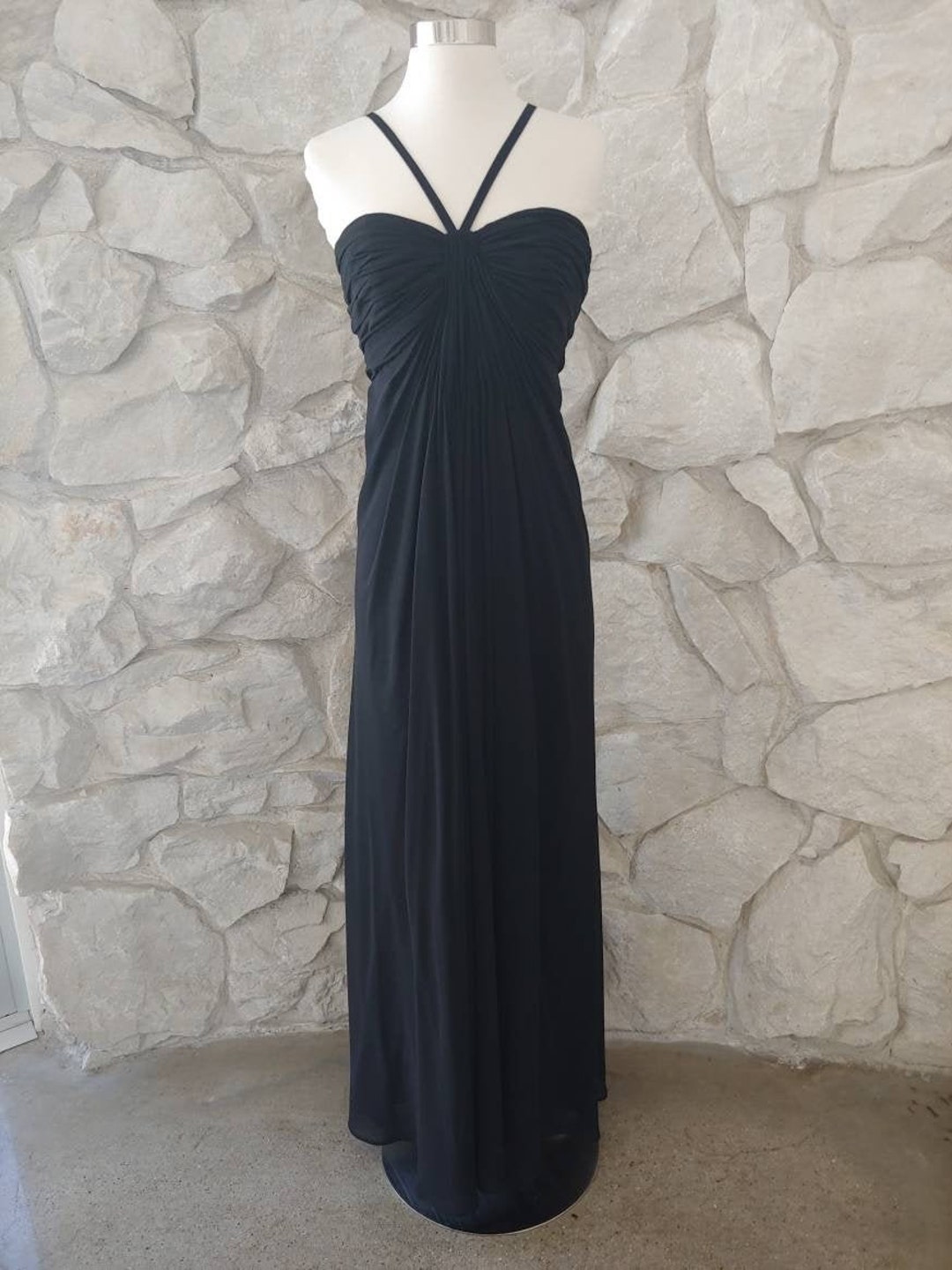 1970s 1980s Black Maxi Gown Small to Medium - Etsy