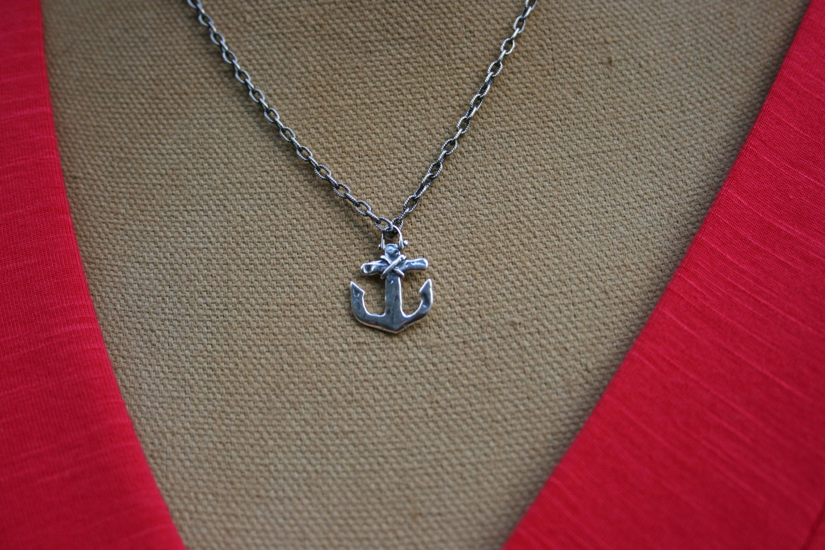 PETITE Sterling Silver Anchor Necklace Couples Anchor Etsy Australia