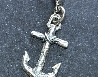 Sterling silver anchor earstud. Captain's earring, men's, pirate earring, 18th century anchor earring, gift for captain