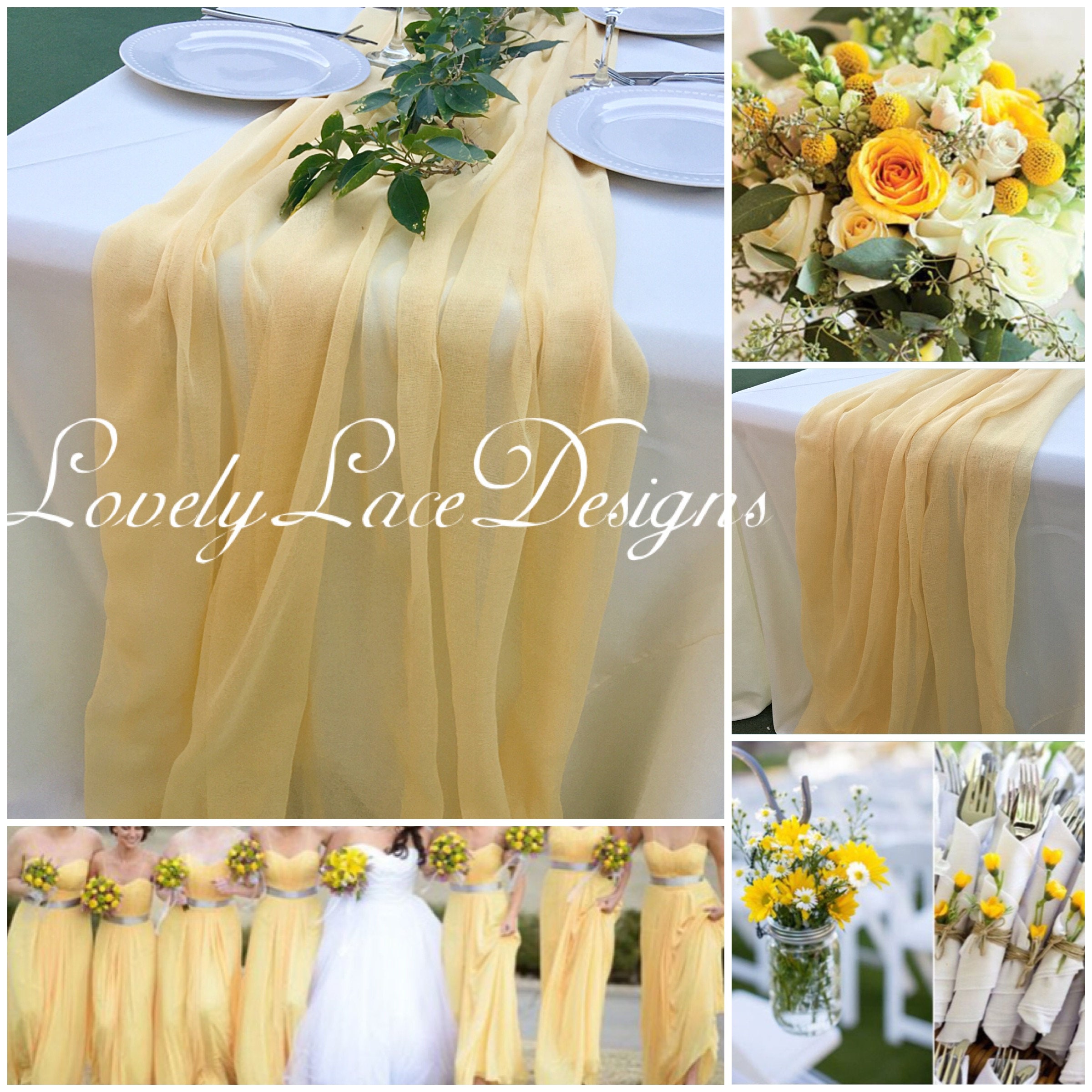 NEW Yellow Pale Cheesecloth Runners 54wide Wedding Decor Table
