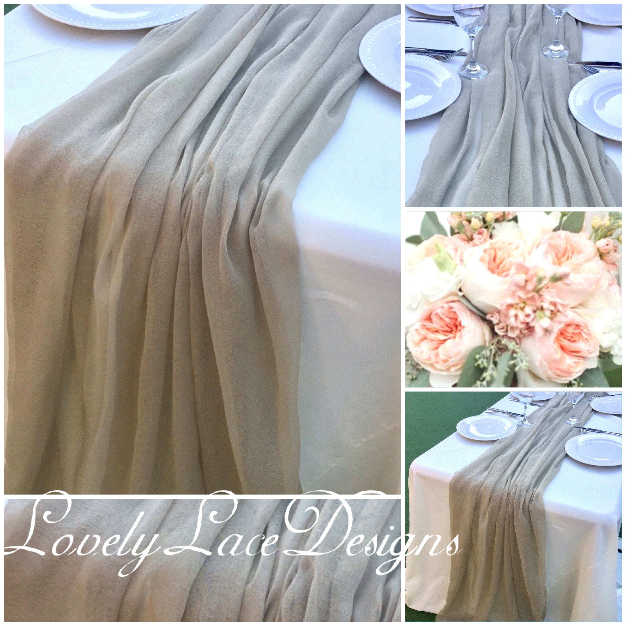 NEW Sage Dusty Cheesecloth Runners 54wide Wedding Decor Table Decor