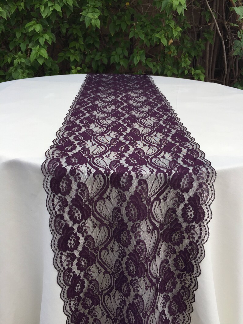 Plum/Eggplant Lace Table Runner/12 Wide/3ft10ft/Wedding Etsy