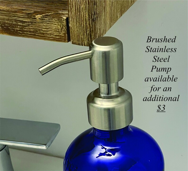 Cobalt Blue Glass Soap Dispenser With Etched Starfish Etsy