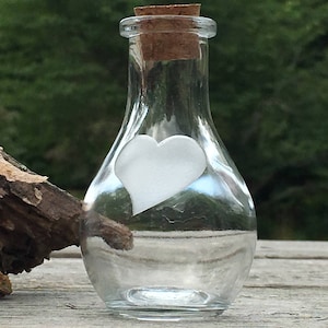 Heart etched keepsake bottle