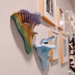 3D Printed Cottage Core Witchy Fungi Mushroom Wall Shelf “OYSTER FUNGUS”