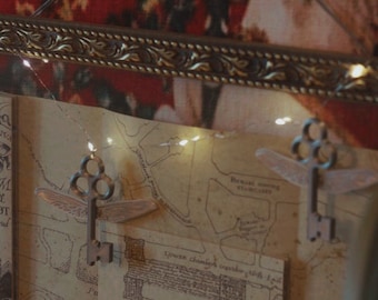 Juego de 6 llaves mágicas encantadas impresas en 3D que vuelan con luces centelleantes