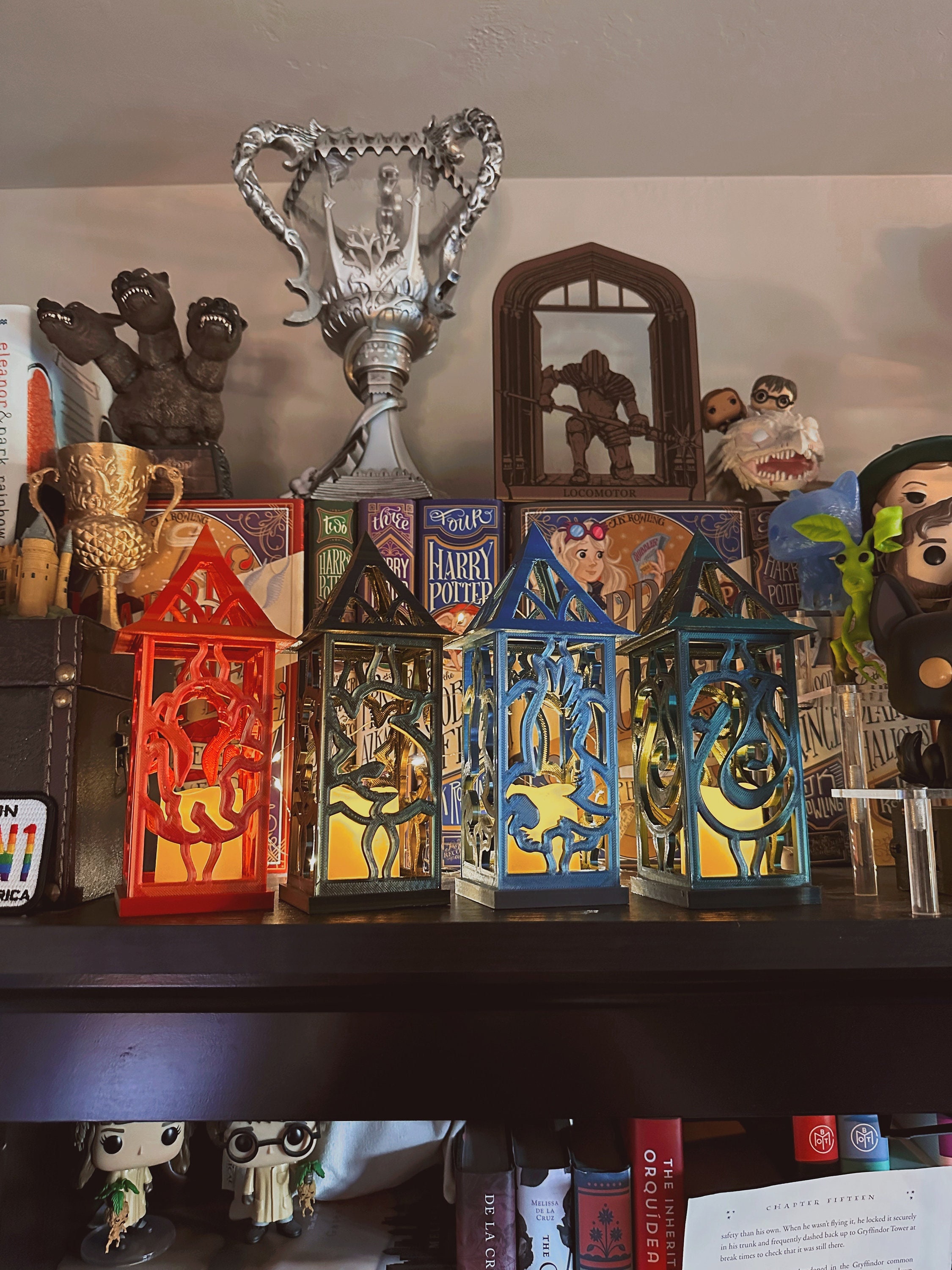3D Printed Light up Magical School Houses Mascots Lion Eagle Badger ...