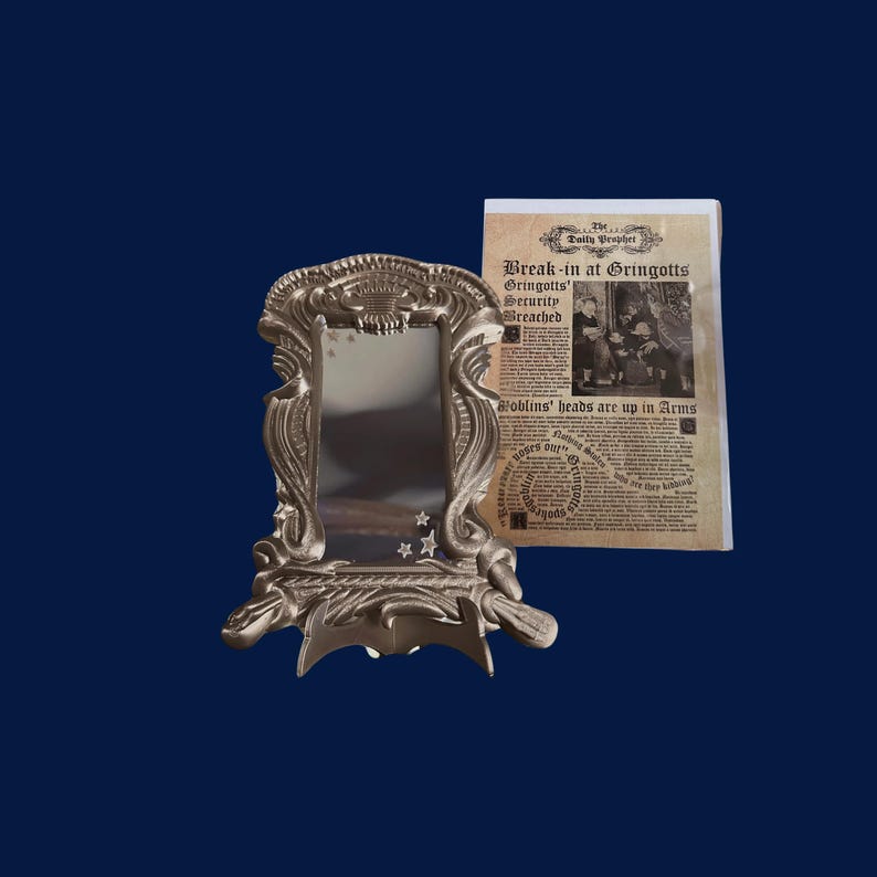 3D Printed Mirror Of Desire Spelled Backwards Standing AND Hanging Mirror + Proph Print