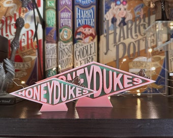 3D Printed Magical Sweet Shop Sign + Optional Chocolate Frog Charm