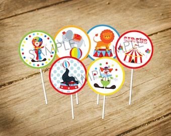 Circus / Big Top / Fair / Carnival Themed Cupcake Toppers