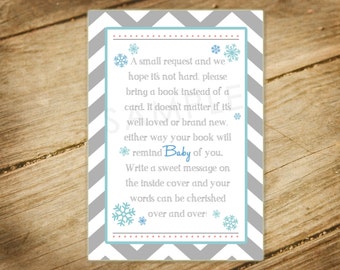 Oh Baby Its Cold Outside Baby Shower Matching Insert - Bring a Book Instead of a Card