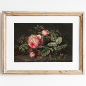 J L Jensen Still life A bouquet of pink roses (1846) DOWNLODABLE DIGITAL ART