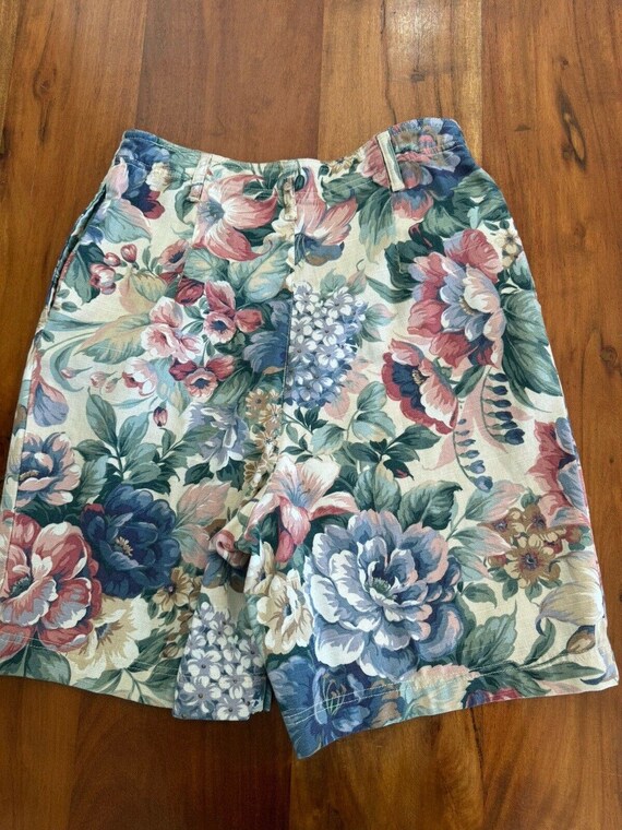 Shorts Medium 28 Floral Vintage 80s High Waisted … - image 4