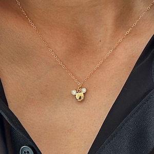Mickey Mouse Cubic Zirconia Necklace / Small Mickey Mouse Necklace