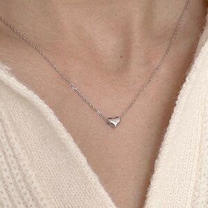 Sterling silver heart necklace/Tiny heart necklace / Dainty heart necklace/ Layered necklace/ gift idea