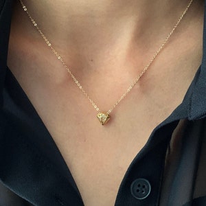 Gold Diamond Shape Cutout pendant necklace