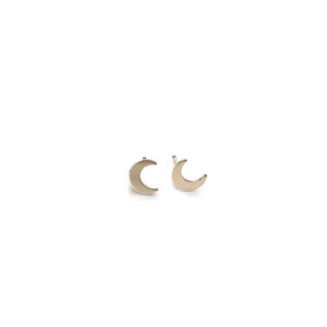 14k Gold Filled Tiny Moon Post Earrings: Delicate Climber Earrings