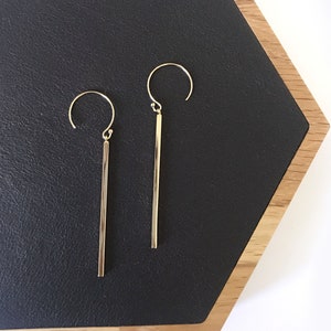 Long Bar Earrings / 14K Gold filed Earrings